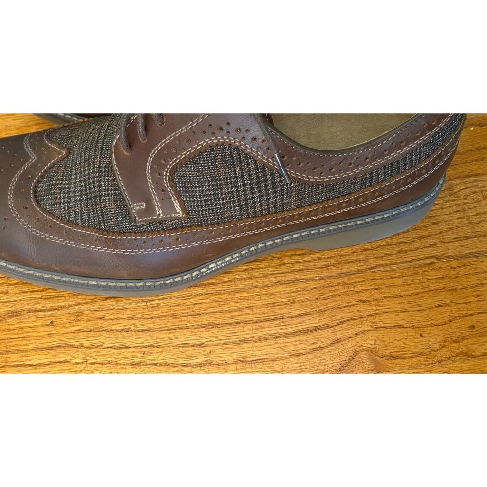GH Bass Shoes Men 13M Brown Leather & Tweed Pasadena Wingtip Longwing Brogue - Picture 13 of 16